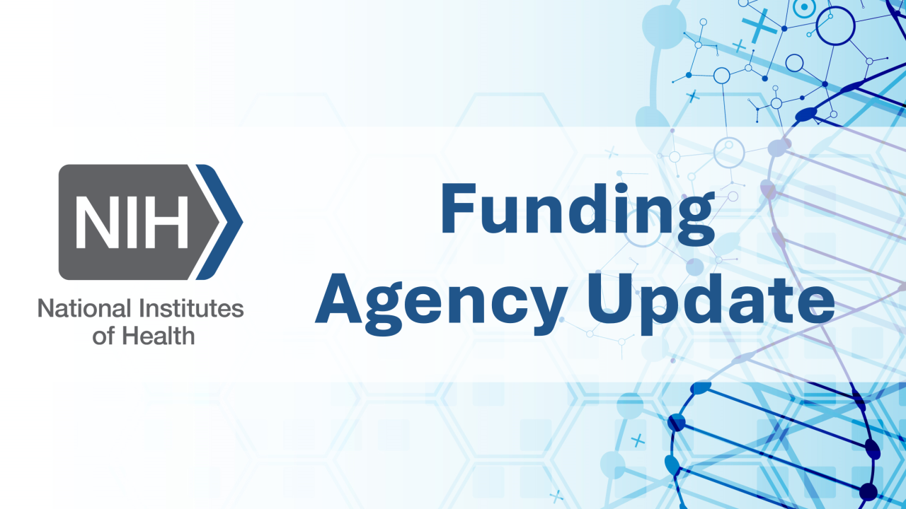 NIH logo and Funding Updates text