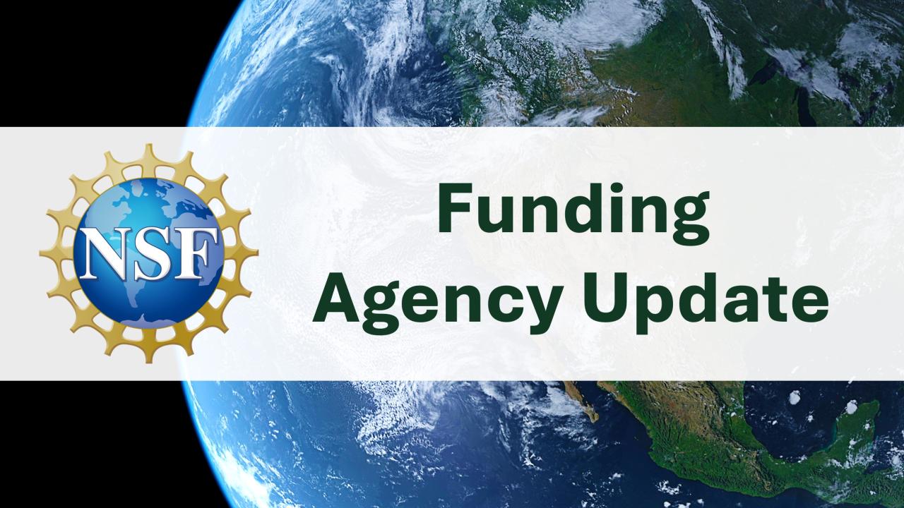 NSF logo with funding update text