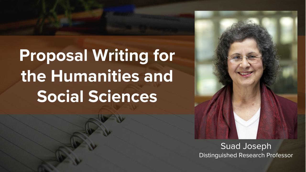 Workshop title with portrait of Suad Joseph