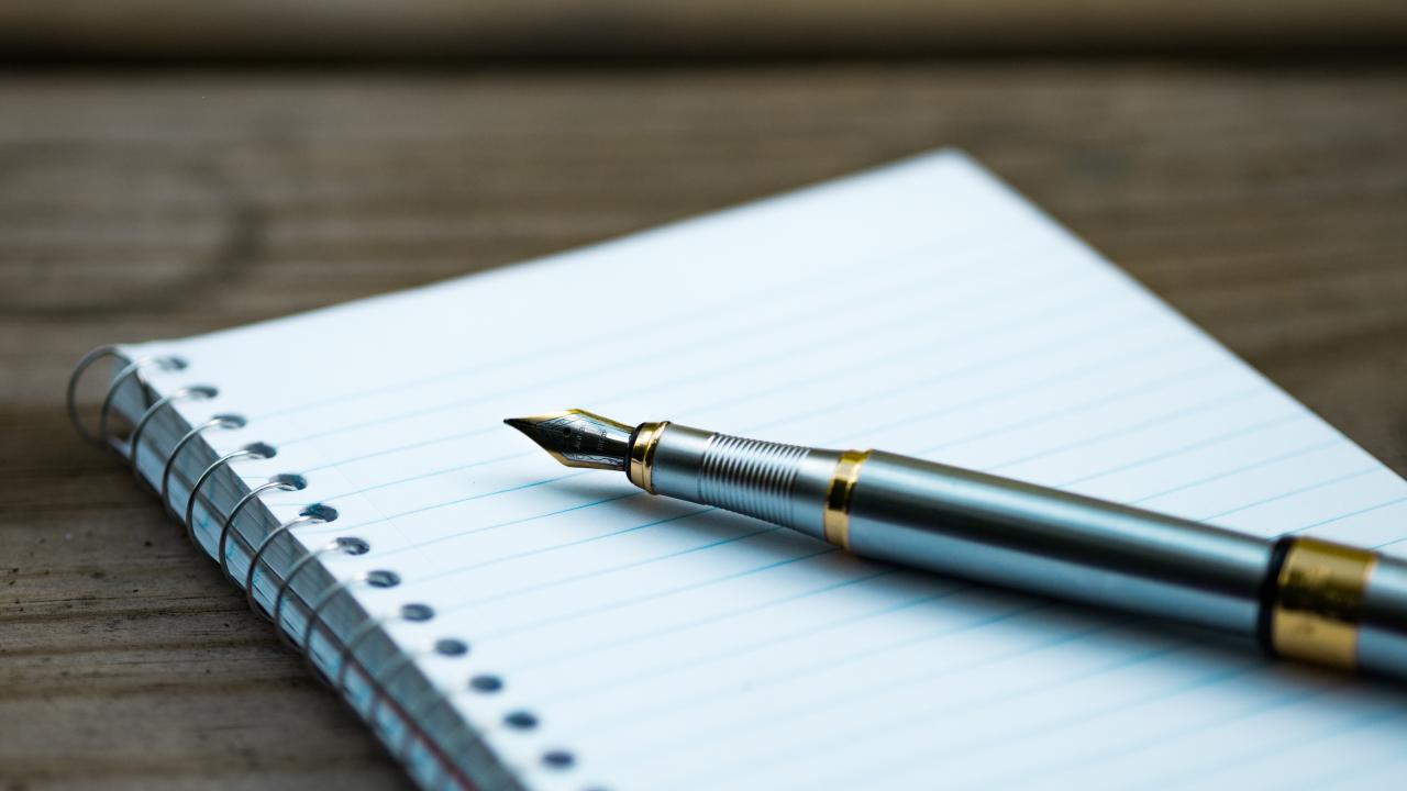 Pen on notebook
