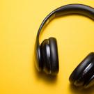 Headphones on a yellow background