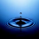 Water droplet forming ripples.