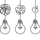 lightbulbs with tangles that get simplified